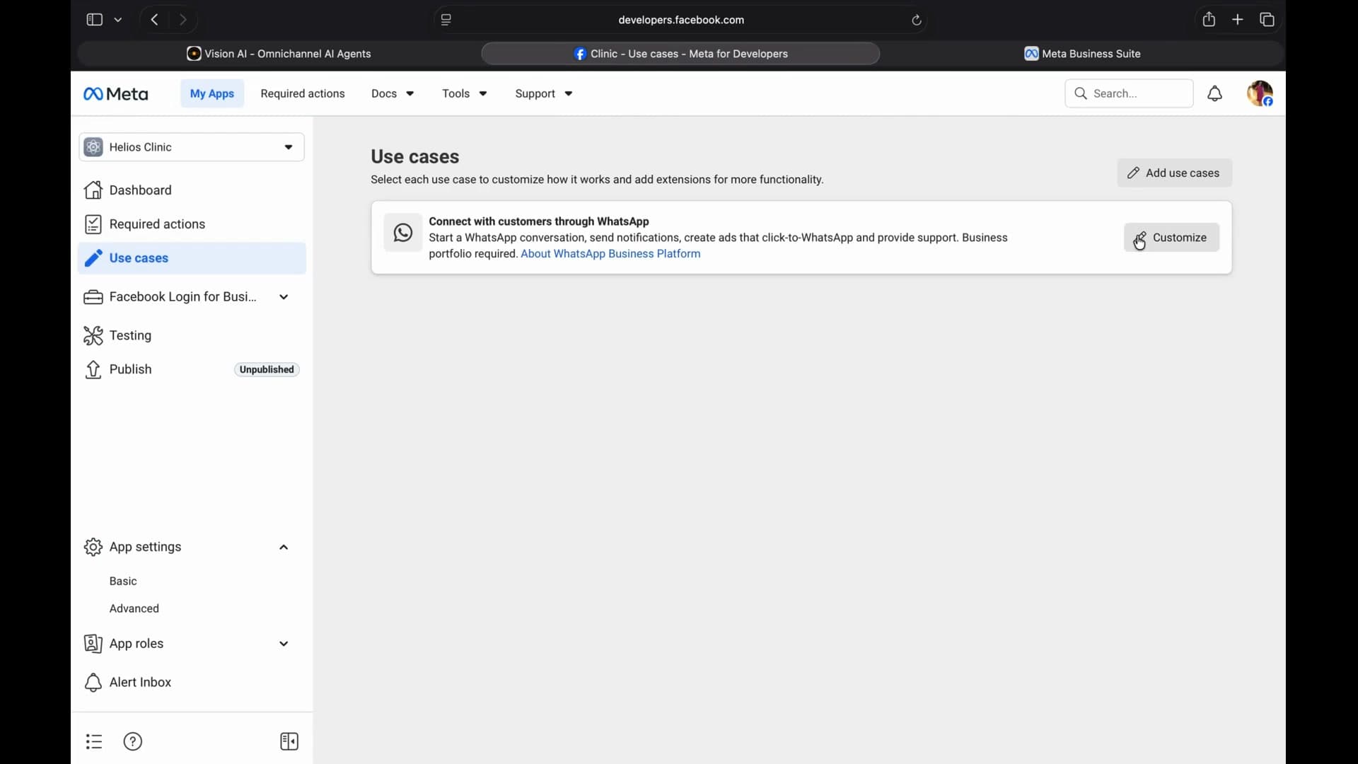 Configure the webhook callback URL and verify token in Meta