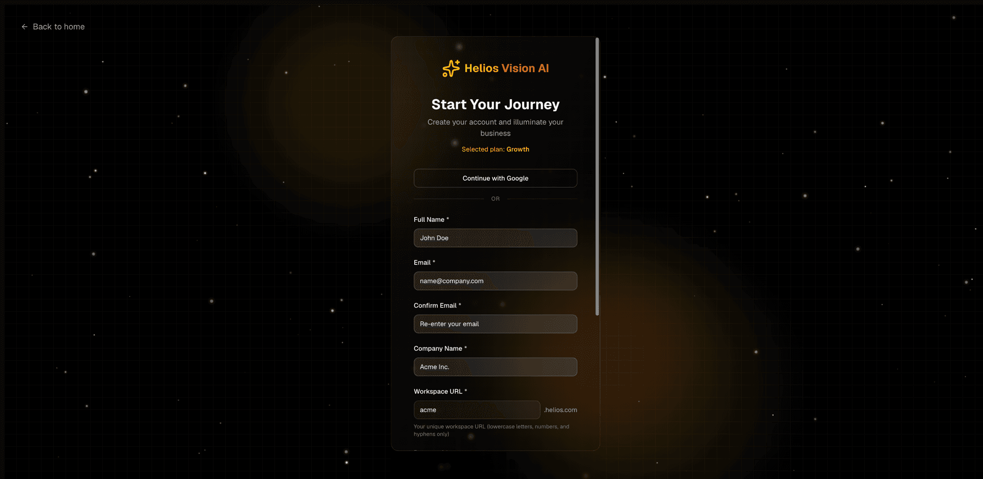 Signup with workspace URL