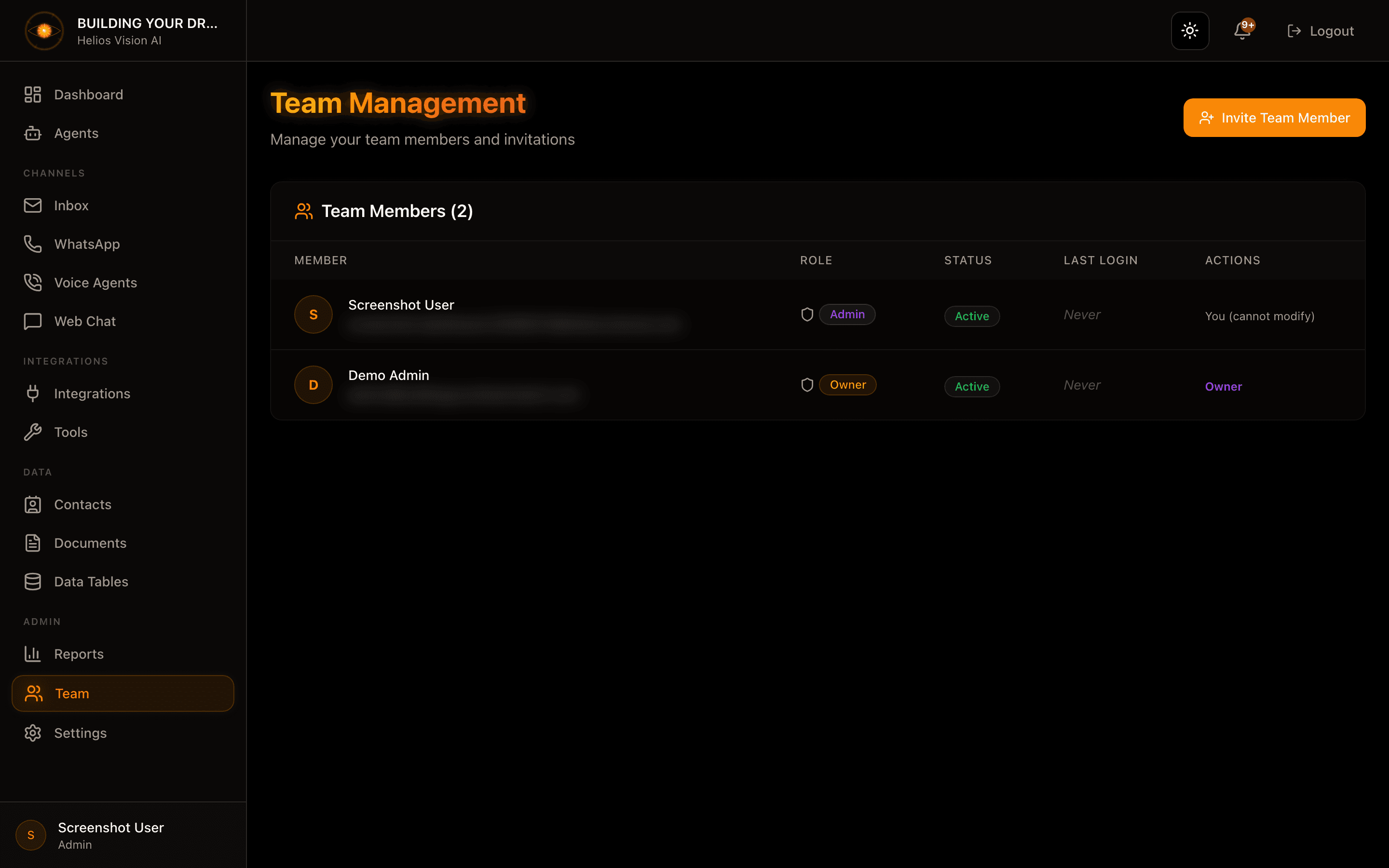 Lista de Miembros del Equipo