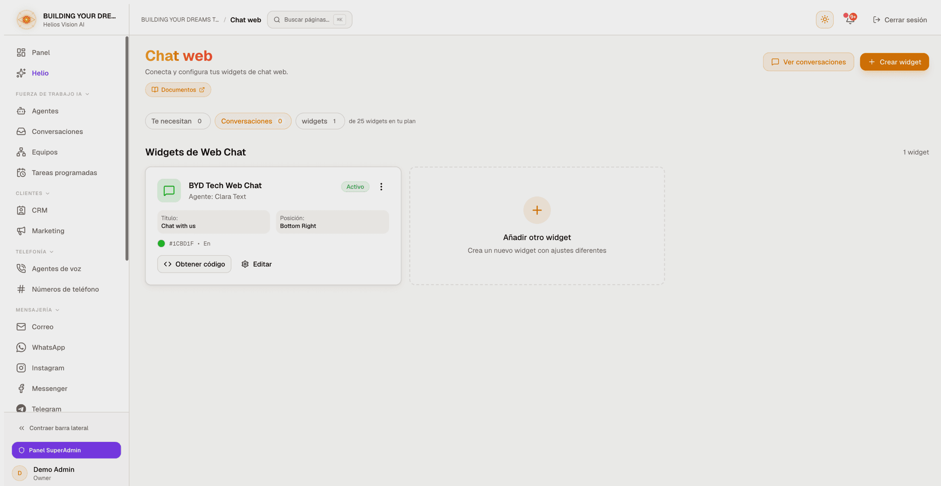 Widget de Web Chat