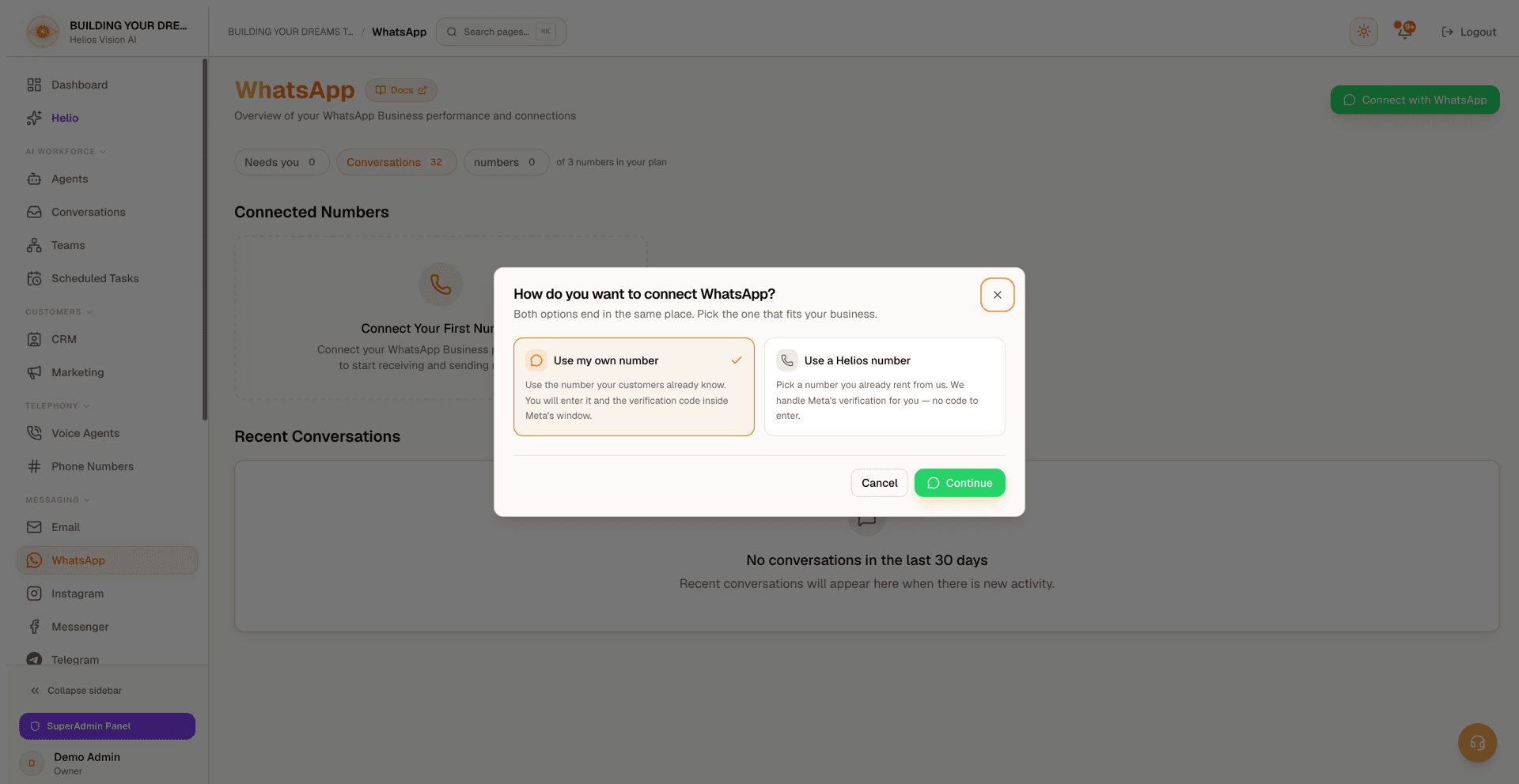 Connect New Number