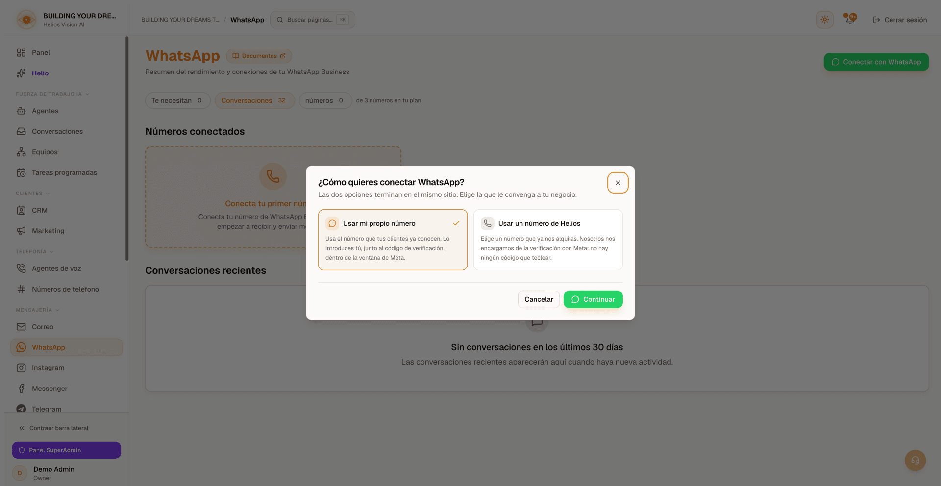 Conectar Nuevo Número