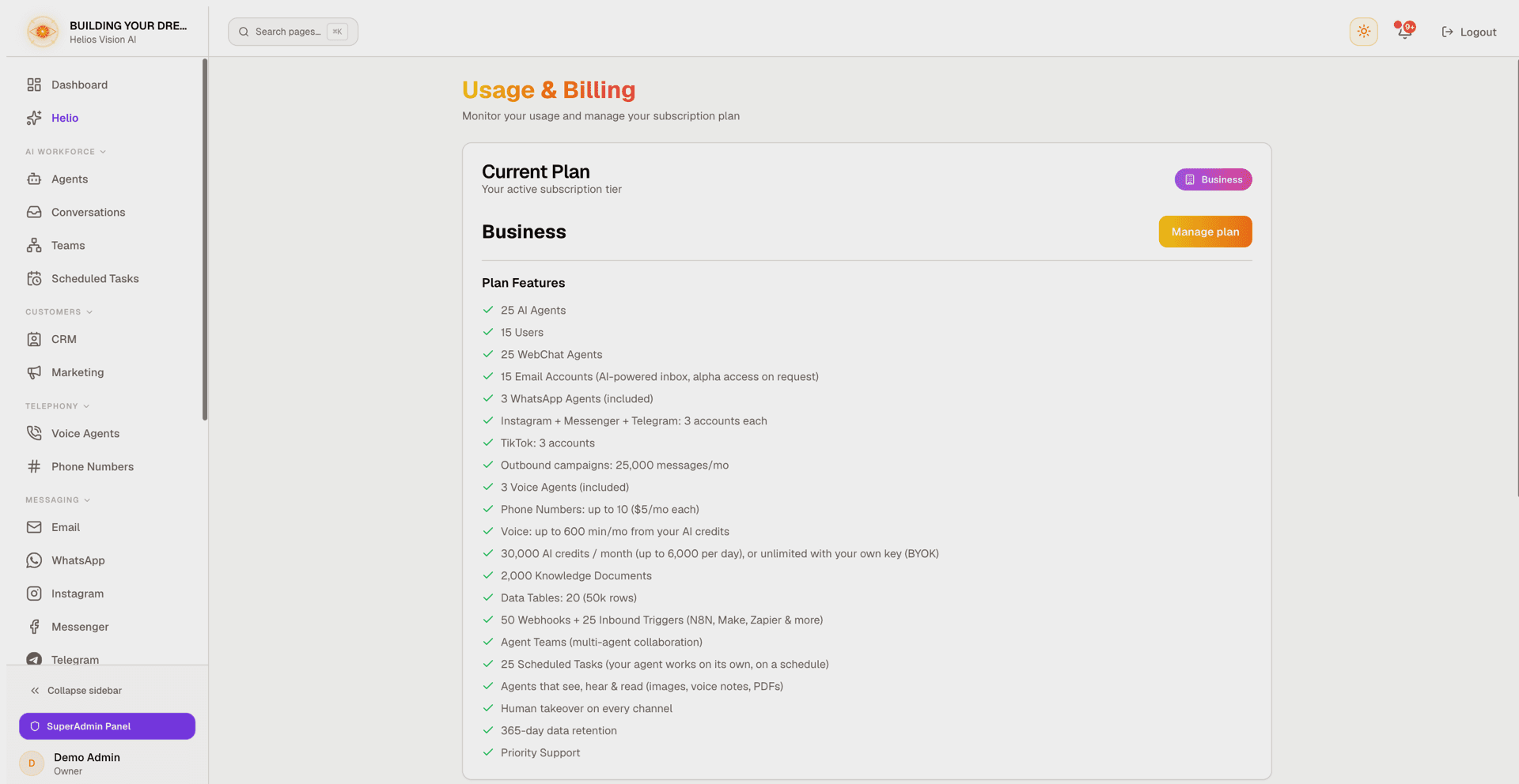 Billing and Usage