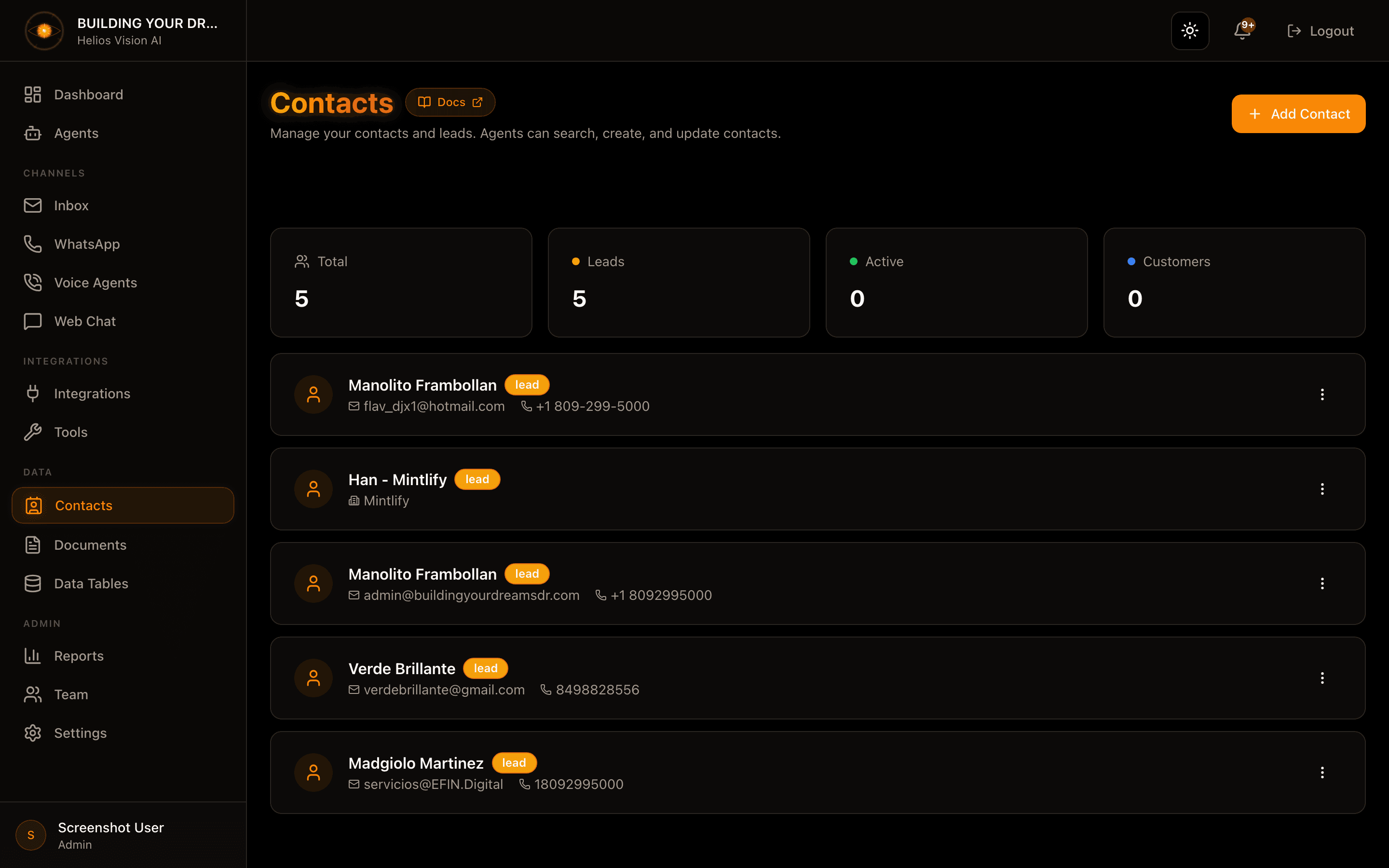 Lista de Contactos