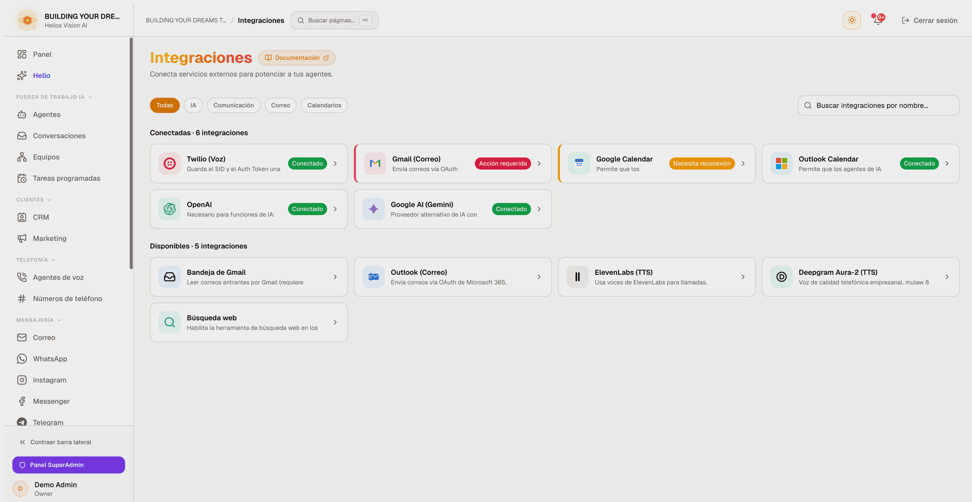 Integración de Twilio